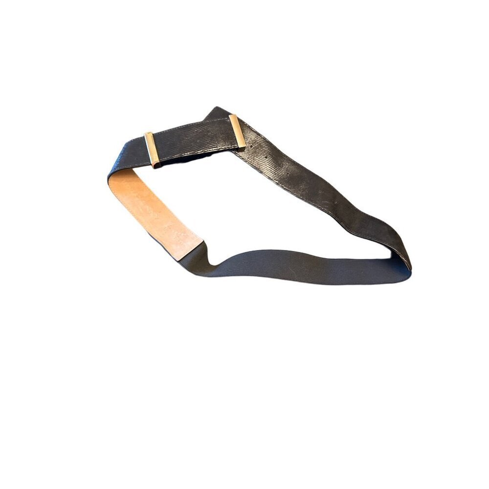 Ann Taylor Womens Black & Gold Elastic Belt Size M Adjustable